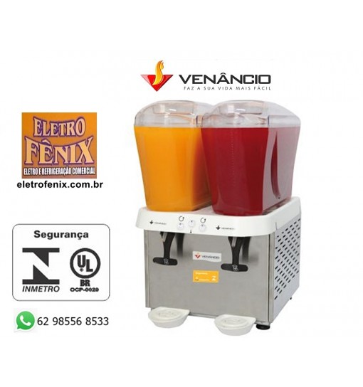 REFRESQUEIRA INOX 2 RESERVATÓRIOÂNS  DE 16 LITROS VENÂNCIO