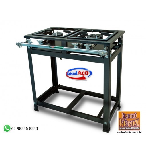 Fogão Economy baixa pressão 2 bocas - Sem Forno - Cristal Aço