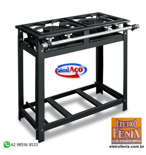 Fogão Industrial 2 Bocas Baixa Pressão Standard - Sem Forno - Cristal Aço