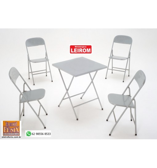 Jogo de Mesa Dobrável Leirom - Metal