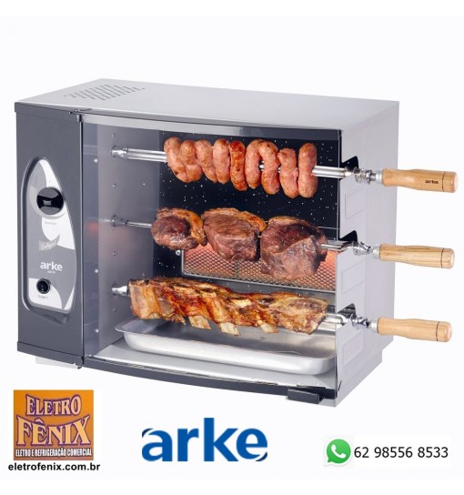 Assador A Gás Rotativo 3 Espetos - Arke