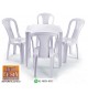 Conjunto de Mesa Com 4 Cadeiras em Plástico Empilhável - Nossa Plast