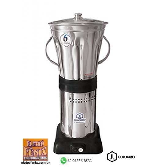 Liquidificador Industrial JL Colombo Baixa Rotação Inox 6,0 Lts